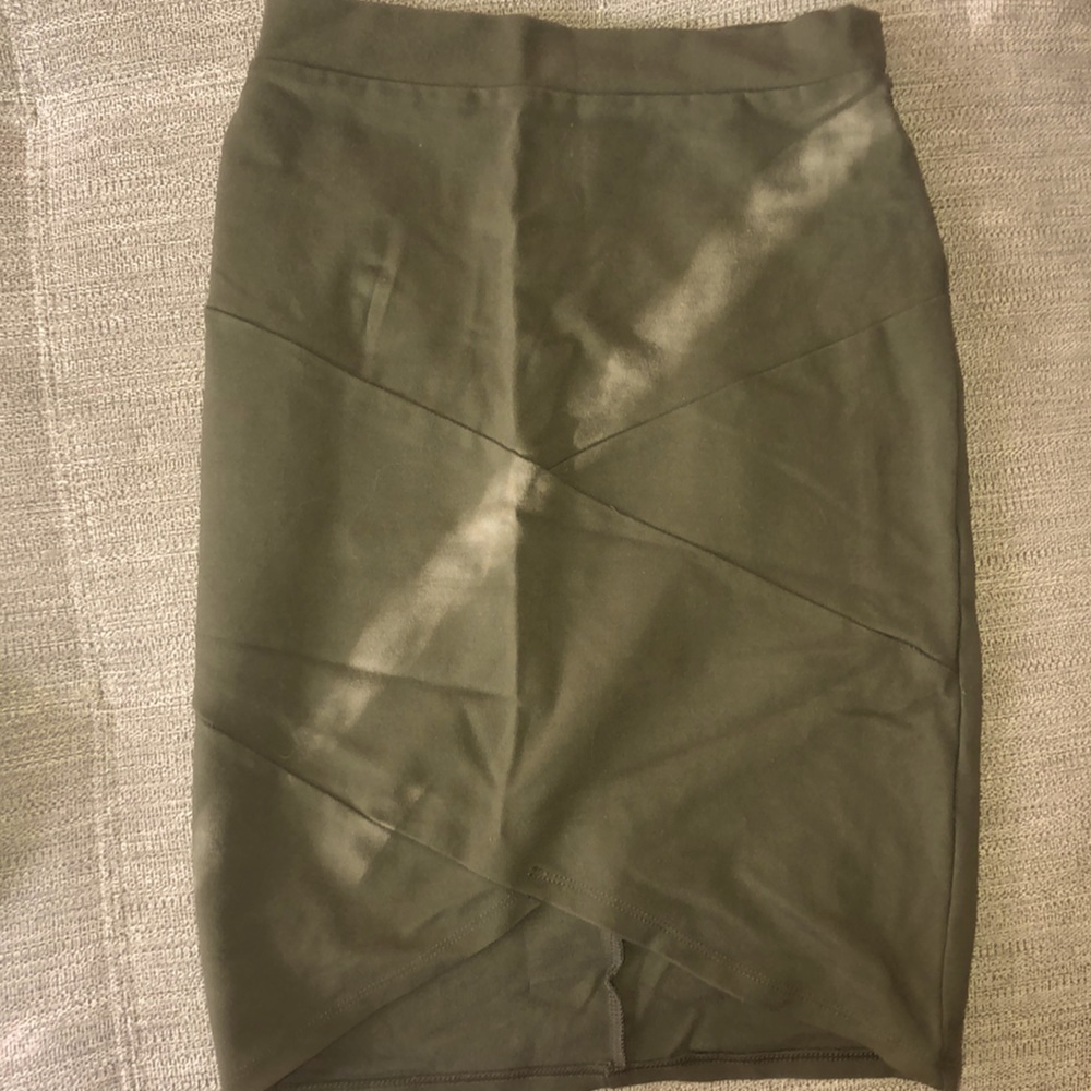 Army Green Pencil Skirt